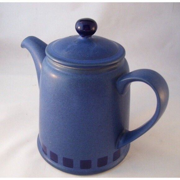 Denby Reflex Blue Teapot with Lid 4 Cup Made in England Retired Handcrafted - Picture 2 of 9